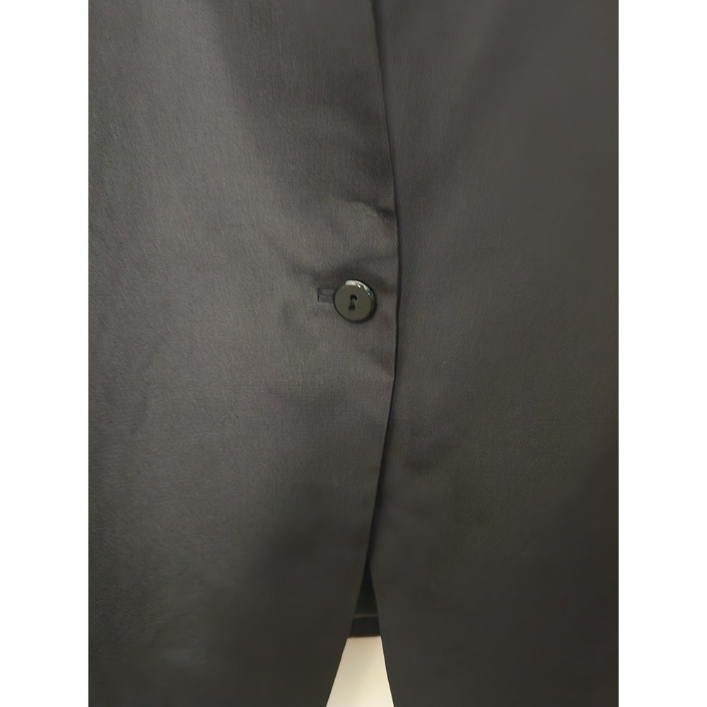 Dana‎ Buchman Silk Wool Blazer Jacket Black Single Breasted One Button Lined Lrg - Picture 3 of 13